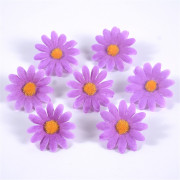 Květ kopretina fialová, textilní dekorace, květina 4 cm