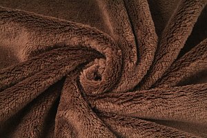 Coral cosy fleece hnědá, látky, metráž 