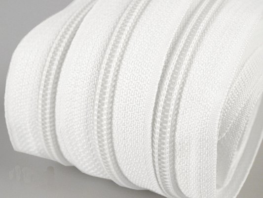 Zip spirálový, nekonečný pás 5mm, bílý, metráž