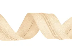 Zip spirálový, nekonečný pás 3mm, krémový, metráž