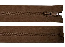 Zip kostěný, dělitelný, 5mm, 30cm délka, hnědý