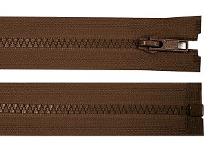 Zip kostěný, dělitelný, 5mm, 30cm délka, hnědý