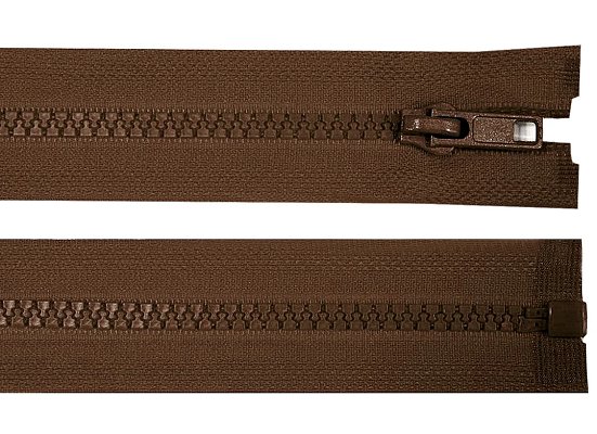 Zip kostěný, dělitelný, 5mm, 30cm délka, hnědý