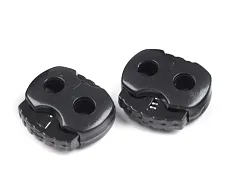 Brzdy, brzdičky s dvěma dírkami 15x15mm černé ozdobné malé