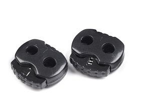 Brzdy, brzdičky s dvěma dírkami 15x15mm černé ozdobné malé
