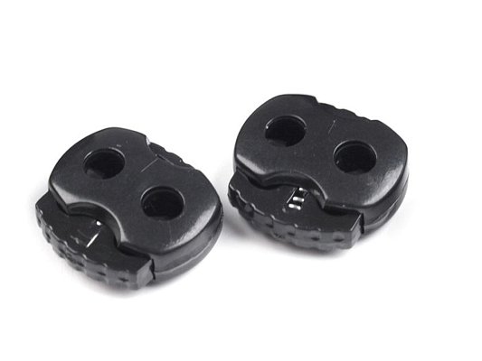 Brzdy, brzdičky s dvěma dírkami 15x15mm černé ozdobné malé
