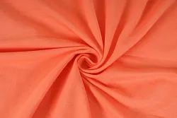 Elastická teplákovina nepočesaná, meruňková, látky, metráž, šíře 175cm