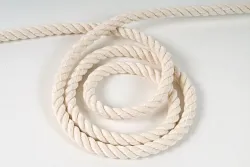 Provaz, bavlněné lano stáčené 8mm, bílé, galanterie, metráž