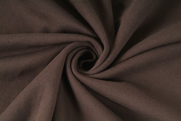 Elastická teplákovina nepočesaná, hnědá, látky, metráž, šíře role 175cm