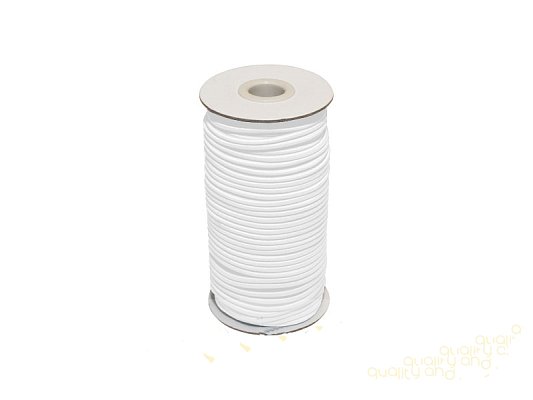 Guma, pruženka kulatá kloboučnická bílá 2 mm, 100m cívka, celé balení