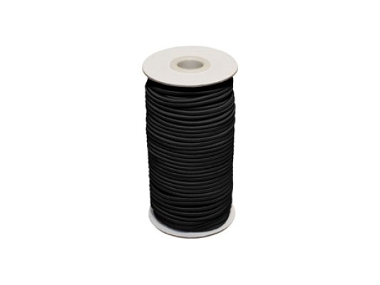 Guma, pruženka kulatá kloboučnická černá 3 mm, 100m cívka, celé balení