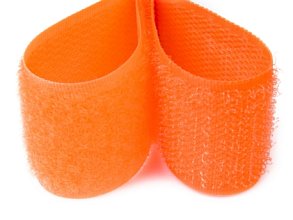 Suchý zip 20mm neonovo oranžová, metráž, komplet