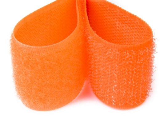 Suchý zip 20mm neonovo oranžová, metráž, komplet