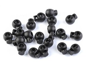 Brzda, brzdička, stoper s jednou dírkou,15x19mm černé ozdobné malé