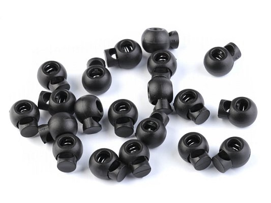 Brzda, brzdička, stoper s jednou dírkou,15x19mm černé ozdobné malé
