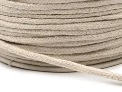 Oděvní šňůra, knot, 100% bavlna, 3mm, režná světlá, galanterie, metráž