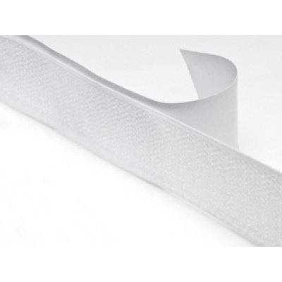 Suchý zip samolepící 20mm bílý, metráž, háčky