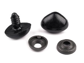 Plastový bezpečnostní hračkářský čumák, nos, černý 8x6 mm