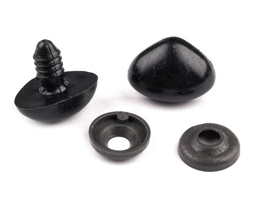 Plastový bezpečnostní hračkářský čumák, nos, černý 8x6 mm