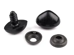 Plastový bezpečnostní hračkářský čumák, nos, černý 7x5 mm
