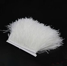 Prýmek z pštrosího peří 8-10 cm, bílý