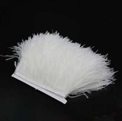 Prýmek z pštrosího peří 8-10 cm, bílý