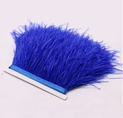 Prýmek z pštrosího peří 8-10 cm, modrý