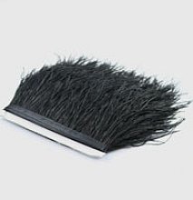 Prýmek z pštrosího peří 8-10 cm, cerny