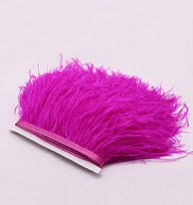 Prýmek z pštrosího peří 8-10 cm, fuchsiový