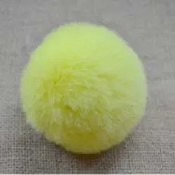 Bambule, bambulka z kožešiny žlutá 8 cm