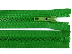 Zip kostěný, dělitelný, 5mm, 40cm délka, zelený