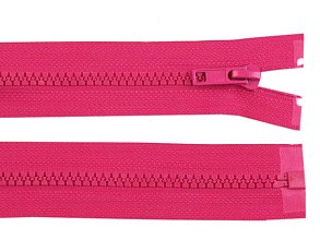 Zip kostěný, dělitelný, 5mm, 30cm délka, fuchsiový