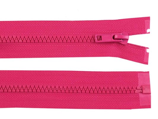 Zip kostěný, dělitelný, 5mm, 30cm délka, fuchsiový