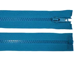 Zip kostěný, dělitelný, 5mm, 30cm délka, středně modrý