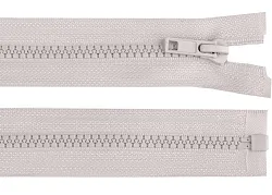 Zip kostěný, dělitelný, 5mm, 30cm délka, světle šedý
