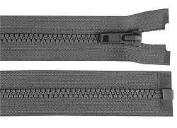 Zip kostěný, dělitelný, 5mm, 40cm délka, tmavě šedý