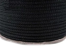 Provaz polyesterový,šňůra 2mm, černá , galanterie, metráž