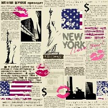 Vzor mesta, USA, New York na novinovom podklade