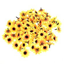 Květ slunečnice, 7 cm, textilní dekorace, květina