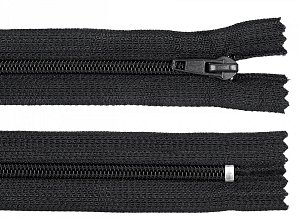 Zip spirálový, nedělitelný, 5mm, 20cm délka, černý