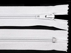 Zip spirálový, nedělitelný, 3mm, 20cm délka, bílý