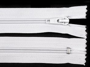 Zip spirálový, nedělitelný, 3mm, 20cm délka, bílý