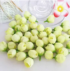 Růže - poupátko 2 cm, zelená, textilní dekorace, květina 