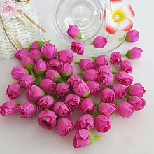 Růže - poupátko 2 cm, fuchsiová, textilní dekorace, květina 