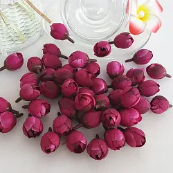 Růže - poupátko 2 cm, bordó, textilní dekorace, květina 