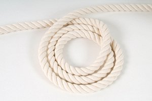 Lano, bavlnené lano skrútené 18 mm, prírodné biele, galantéria, metla