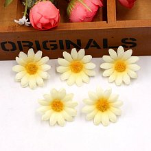 Květ kopretina vanilková, textilní dekorace, květina 4cm