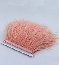 Prýmek z pštrosího peří 8-10 cm, meruňkový