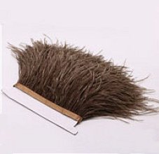Prýmek z pštrosího peří 6-8 cm, hnědý
