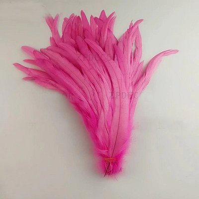 Kohoutí peří barvené 20-30 cm, barva růžová